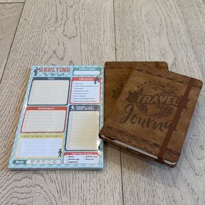Travel Journal Notebooks (2) and Adulting Daily To-Do Notepad